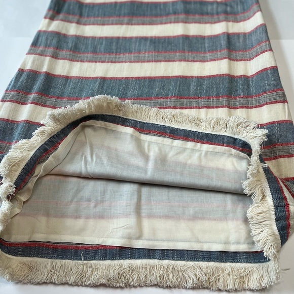 Chelsea & Theodore Stripped Sleeveless Fringe Cotton Mini Dress 4 - Picture 5 of 10